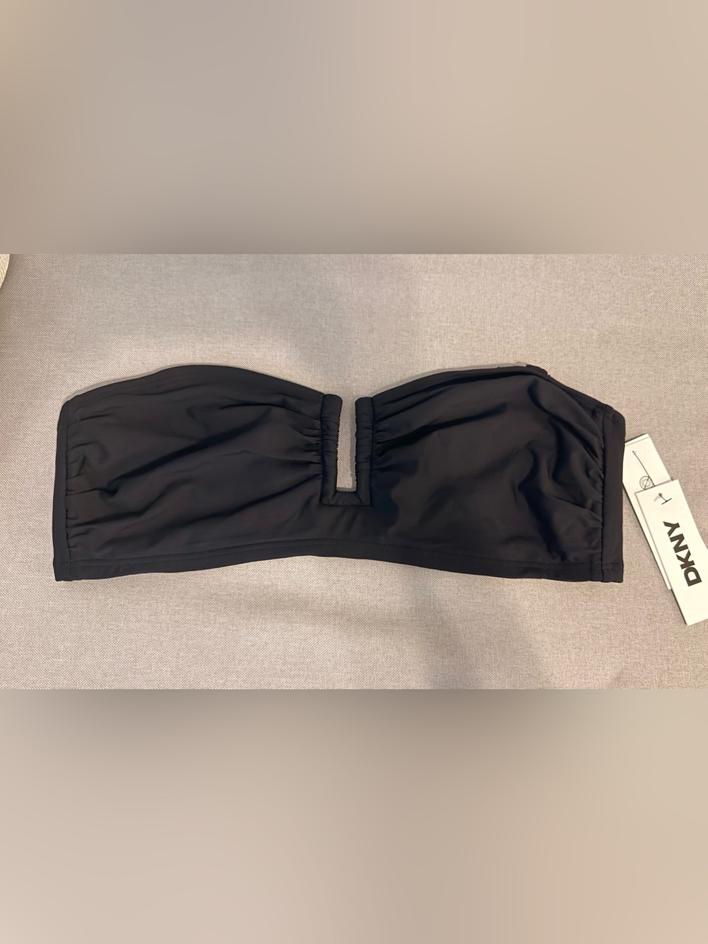 DKNY Black Strapless U-Wire Bikini Top Size L NWT - Picture 4 of 5